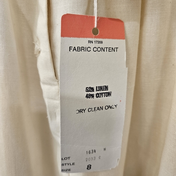 NWT - VTG - Ellen Tracy Linen Cream Color Skirt - Size 8 - Picture 10 of 11